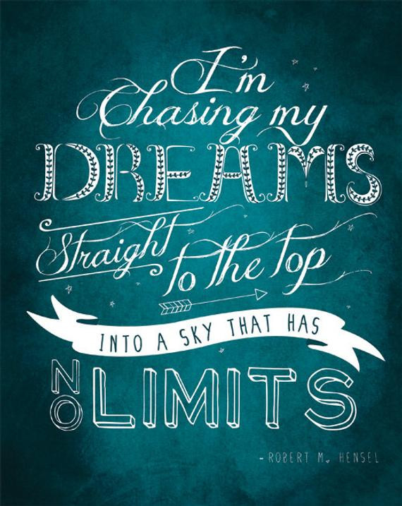Inspirational Dreams Quotes
 Giclee Print Quote Poster Motivational Quote by