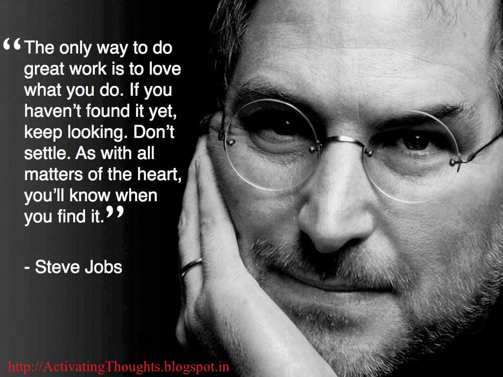 Inspirational Job Quotes
 Activating Thoughts Inspiring quotes by Steve Jobs