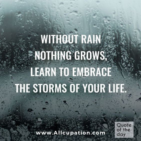 Inspirational Quotes Rain
 Without Rain Nothing Grows Learn To Embrace The Storms In