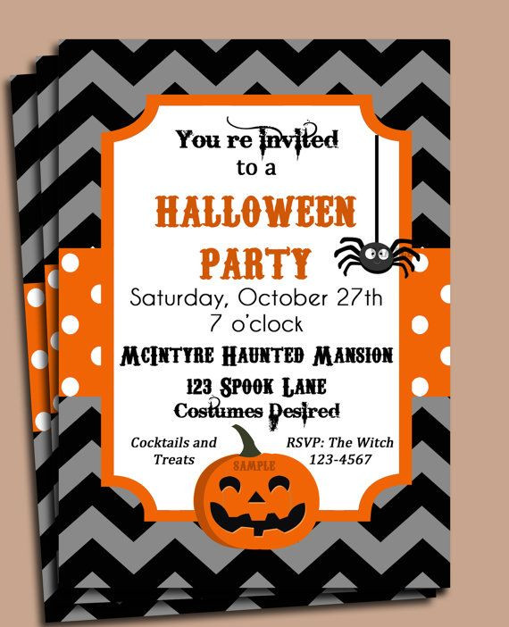 Invitation Ideas For Halloween Party
 Halloween Party or Birthday Invitation