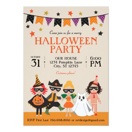 Invitation Ideas For Halloween Party
 Vintage Kids Halloween Party Invitation