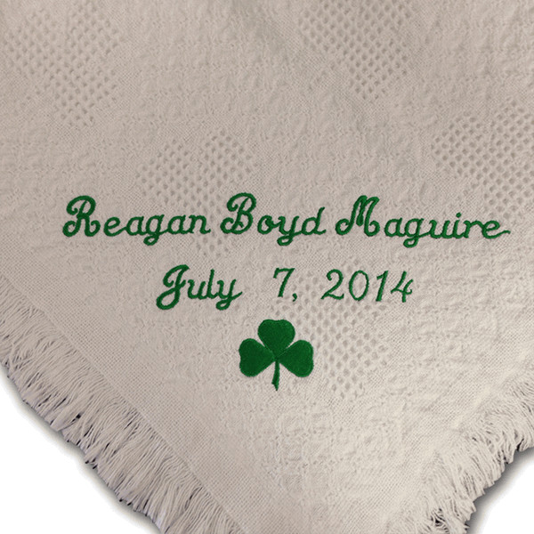 Irish Baby Gifts
 Embroidered Irish Blessings for Baby Baptism Personalized