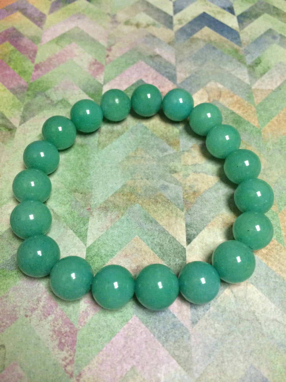 Jade Bead Bracelet
 Green Jade Bracelet Beaded Gemstone Stretch by