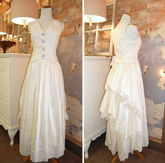 Jessica Mcclintock Wedding Gowns
 1980s Wedding Dress Jessica McClintock Dupioni Silk