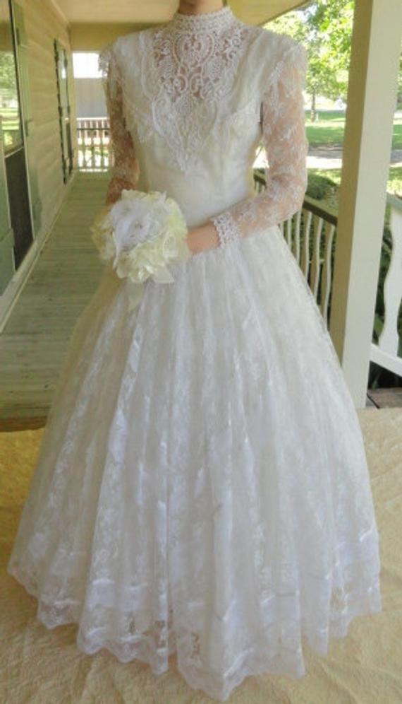 Jessica Mcclintock Wedding Gowns
 Vintage Wedding Dress Jessica McClintock 1980s by