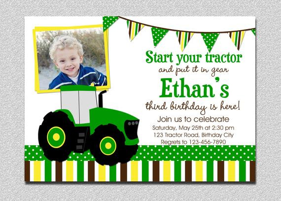 John Deere Birthday Party Invitations
 Tractor Birthday Invitation Tractor Birthday Party