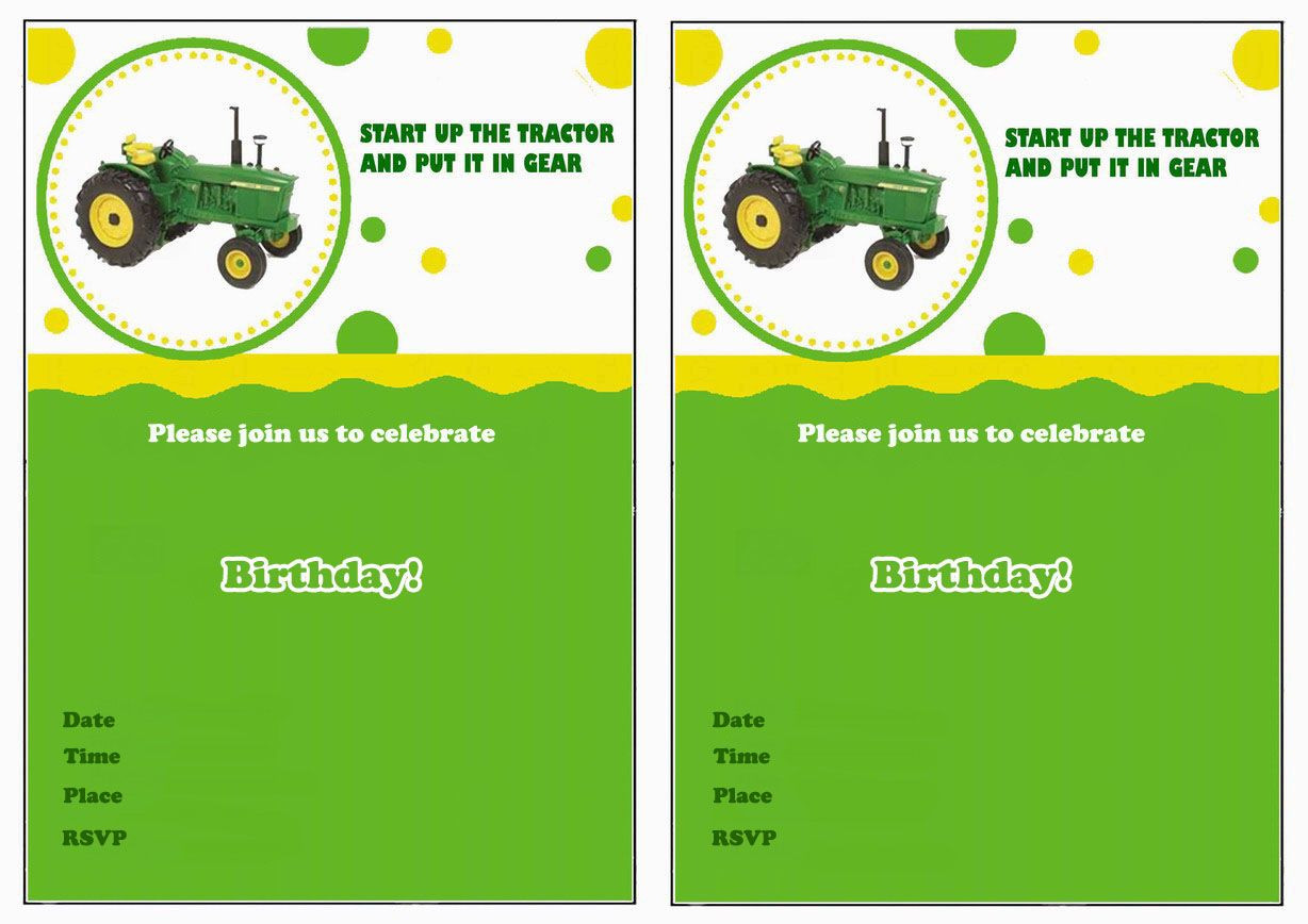 John Deere Birthday Party Invitations
 John Deere FREE Printable Birthday Party Invitations