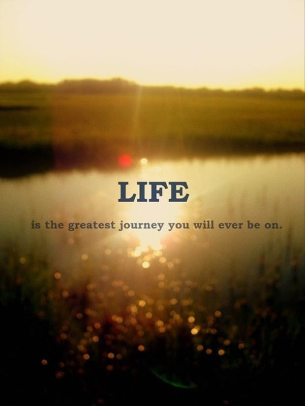 Journey Of Life Quotes Inspirational
 Life is the greatest journey you will ever be on love