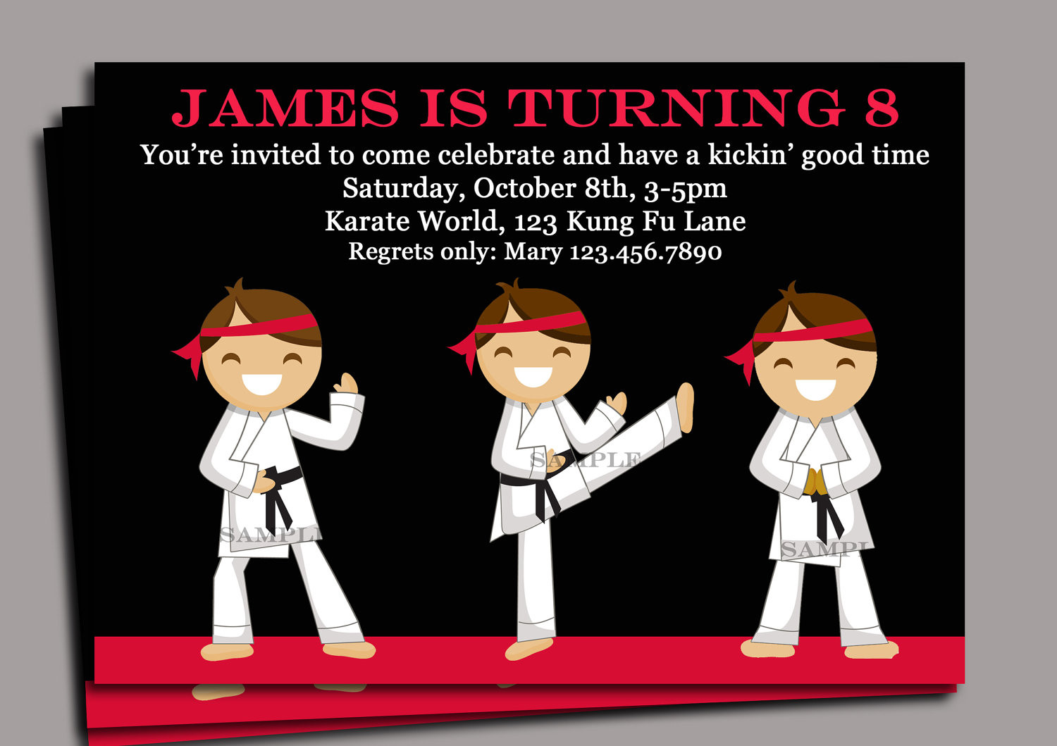 Karate Birthday Invitations
 Karate Birthday Invitations for Kids – Bagvania FREE