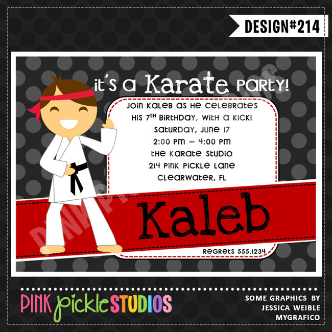 Karate Birthday Invitations
 Karate Kids Personalized Party Invitation