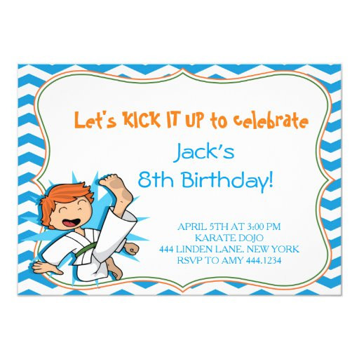 Karate Birthday Invitations
 Boy Karate Martial Arts Birthday Party Invitations
