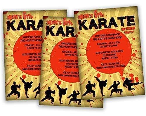 Karate Birthday Invitations
 Amazon Karate Invitation Boy Birthday Invite Martial