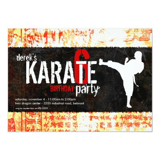 Karate Birthday Invitations
 Karate Party Invitation