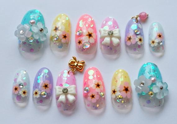 Kawaii Nail Designs
 Kawaii nails 3D nails Japanese nail nail art spring nail