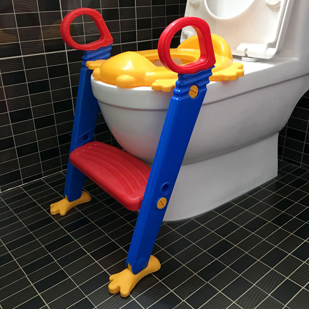 Kids Bathroom Stool
 Kids Toilet Potty Trainer Seat Step Up Training Stool