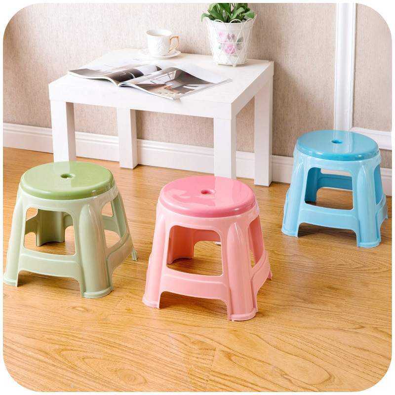 Kids Bathroom Stool
 Thick plastic small round stools home adult children