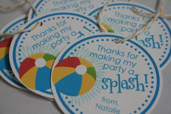 Kids Beach Party Favor Ideas
 Beach Ball Pool Party Favor Tags Set of 12 by