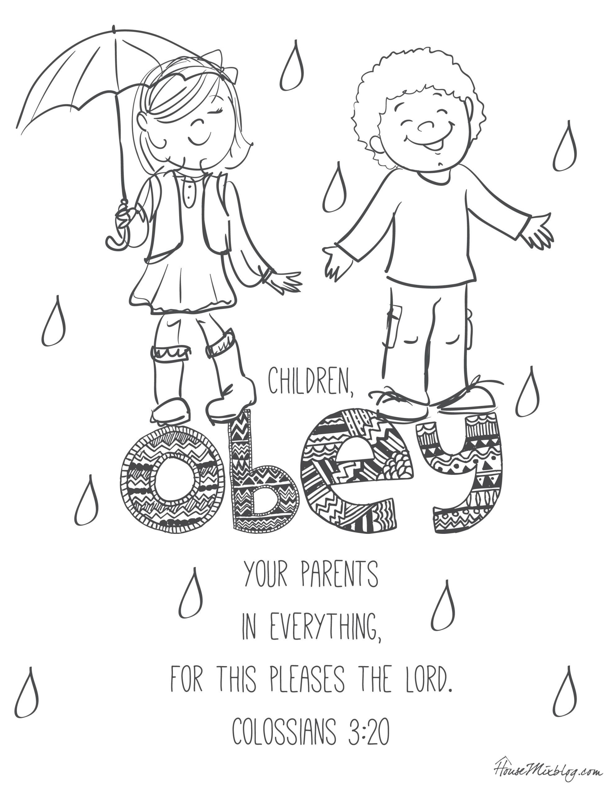 Kids Bible Coloring Page
 11 Bible verses to teach kids with printables to color
