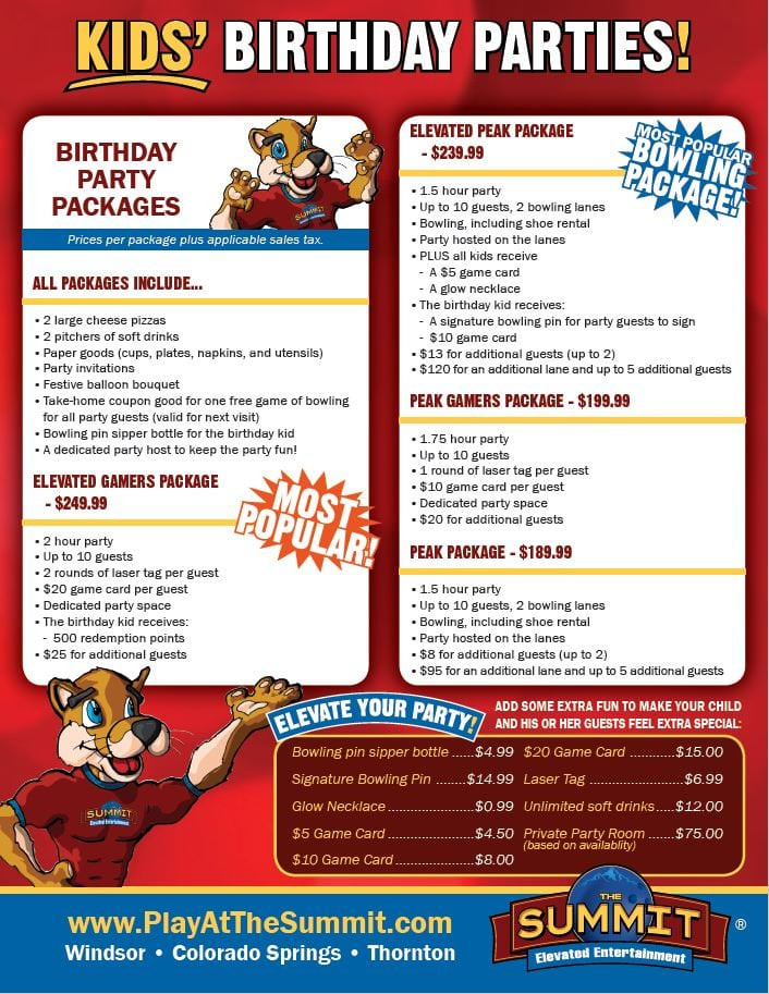 Kids Birthday Party Packages
 Kids Birthday Party Packages