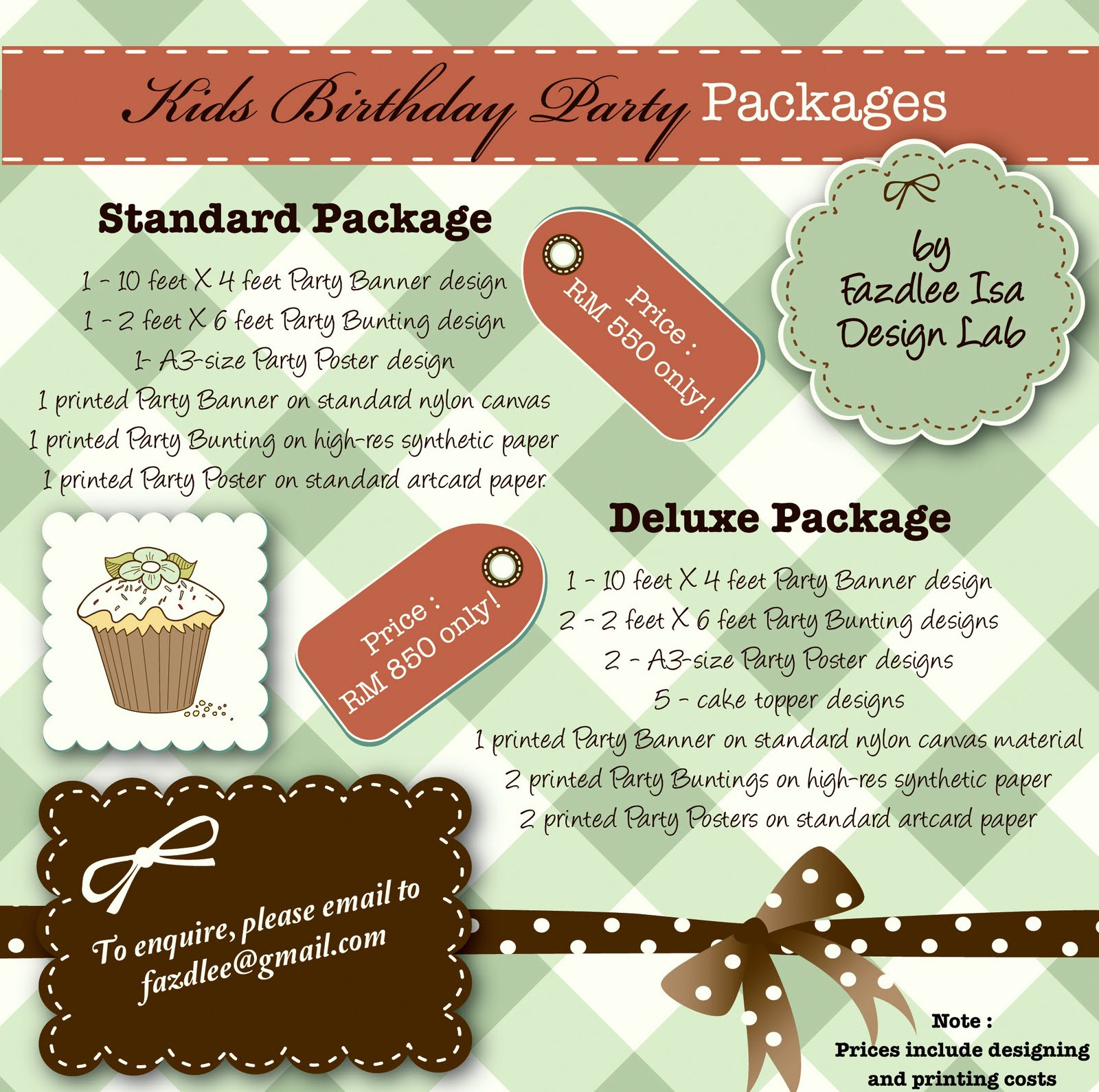 Kids Birthday Party Packages
 Fazdlee Isa Design Lab Kids Birthday Party Packages