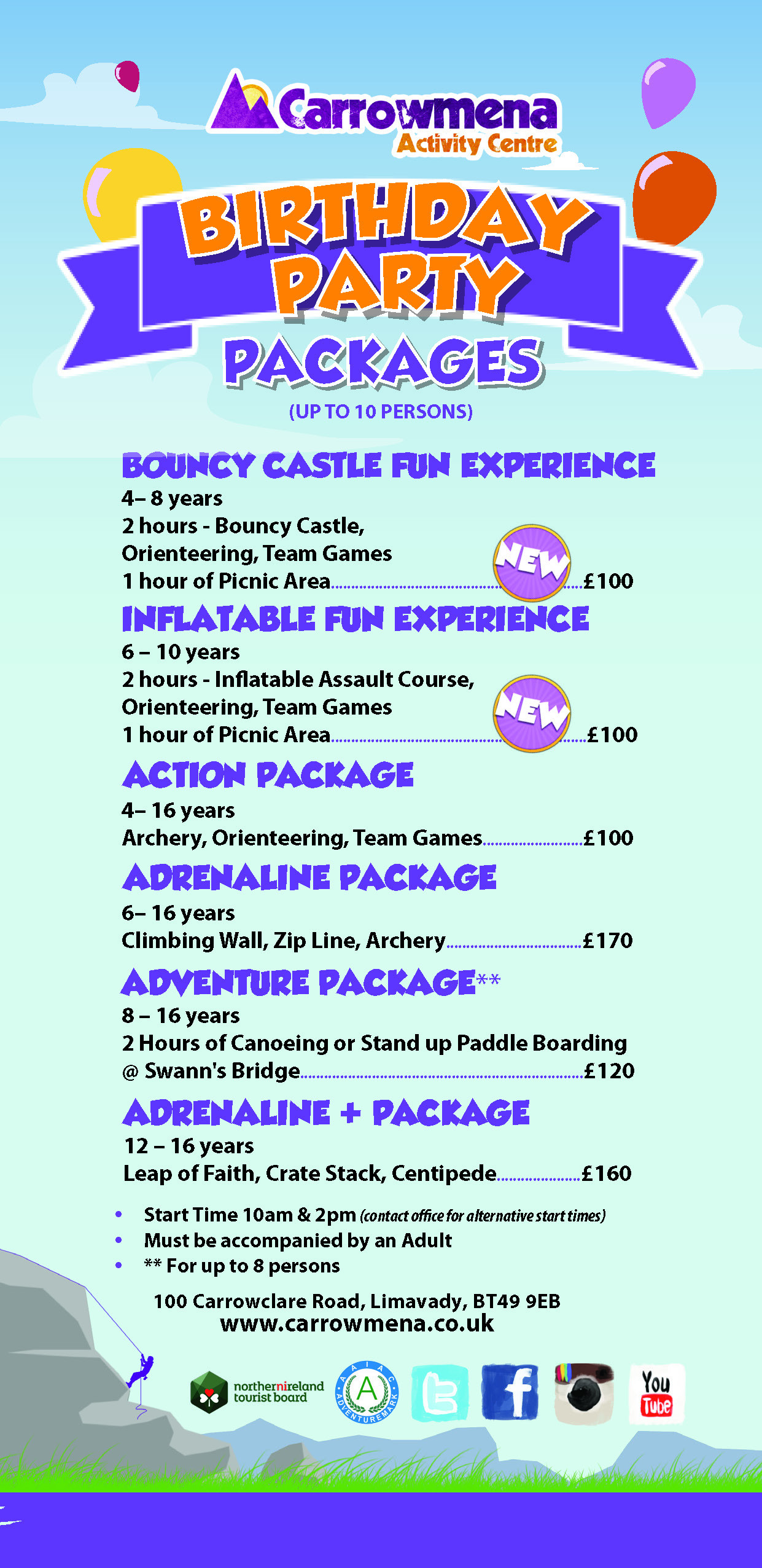Kids Birthday Party Packages
 Kids Birthday Parties Londonderry Carrowmena Activity Centre