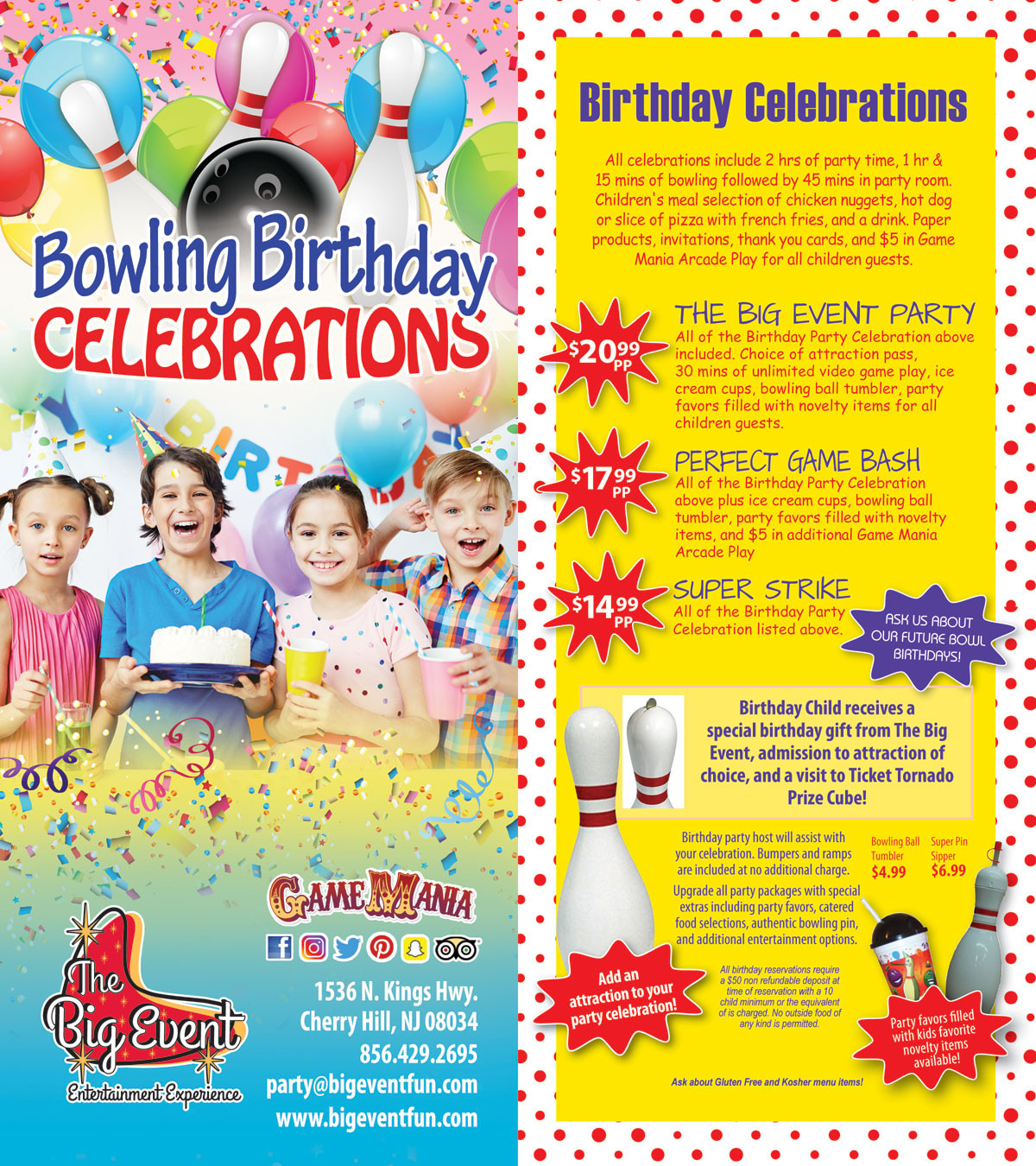 Kids Birthday Party Packages
 Kids Bowling Birthday Parties