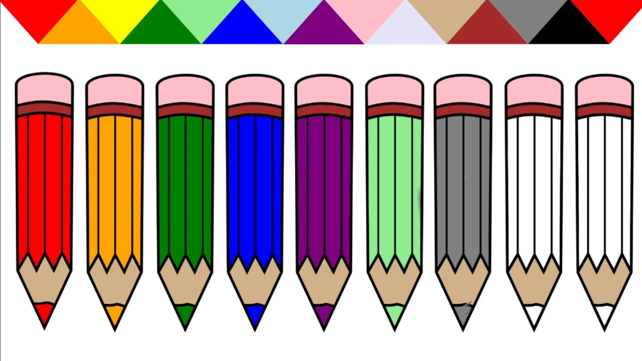 Kids Coloring Clipart
 Learn Colors for Kids with Colored Pencil Coloring Pages