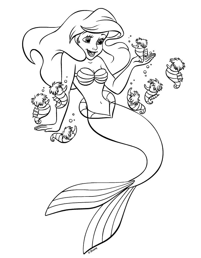 Kids Coloring Pages Mermaid
 Litle Mermaid princess Coloring Pages