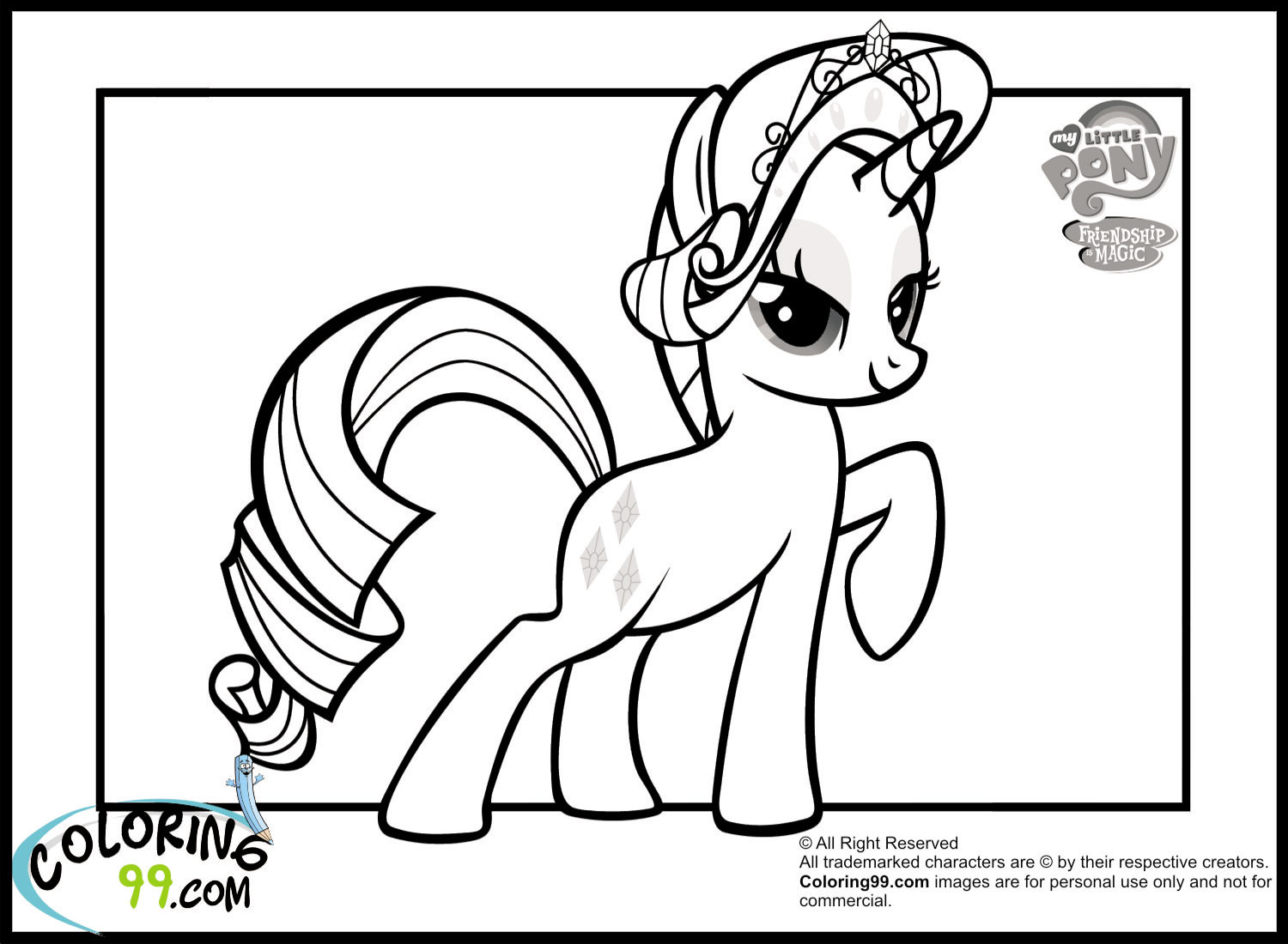 Kids Coloring Pages My Little Pony
 My Little Pony Rarity Coloring Pages