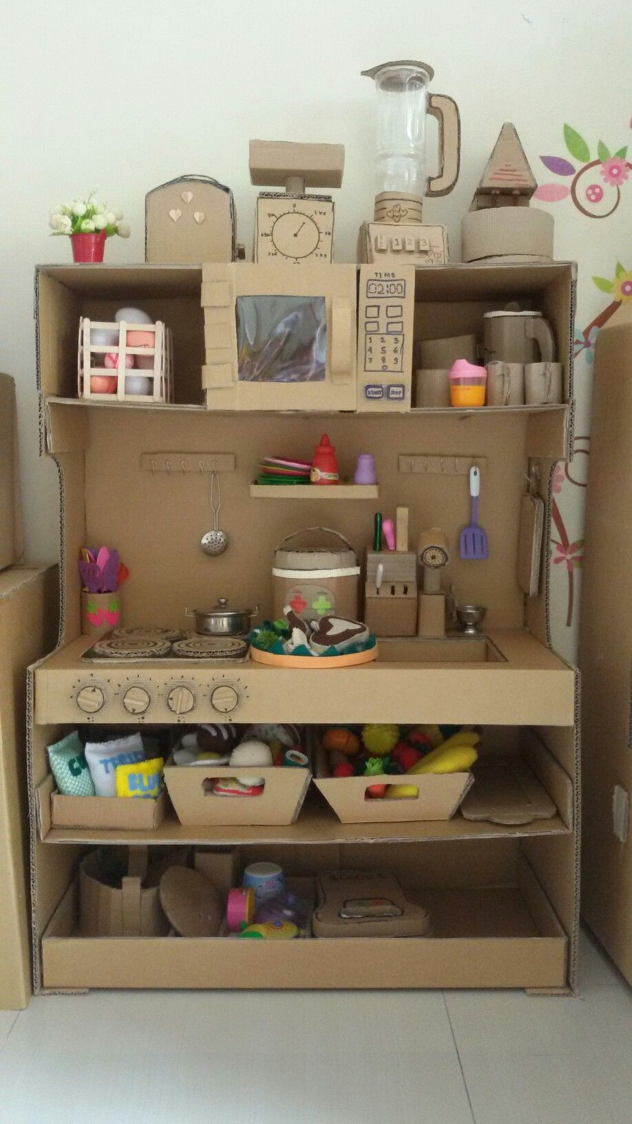 Kids Craft Kitchens
 Cardboard kitchen playset … DIY crafts