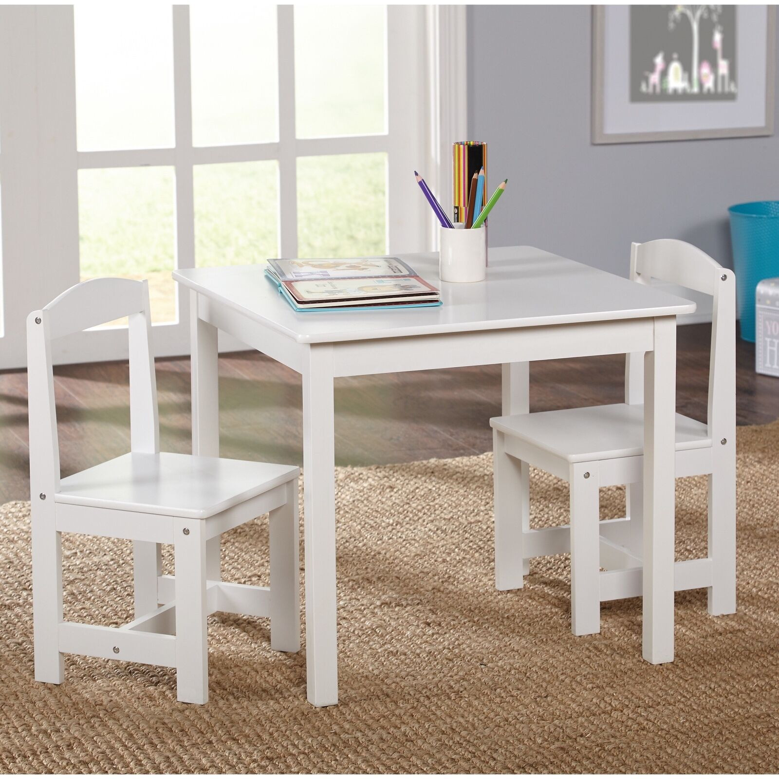 Kids Desk And Chair
 Study Small Table and Chair Set Generic 3 Piece Wood