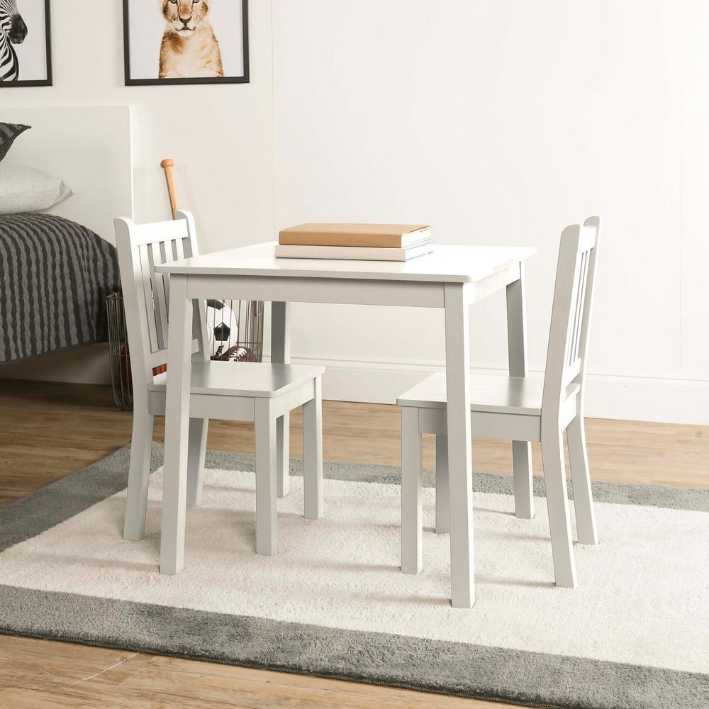 Kids Desk And Chair
 Tot Tutors Daylight 3 Piece White Kids Table and Chair Set
