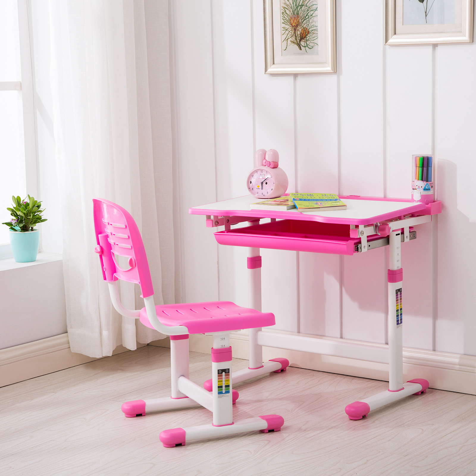 Kids Desk And Chair
 Pink Adjustable Children s Desk and Chair Set Child Kids