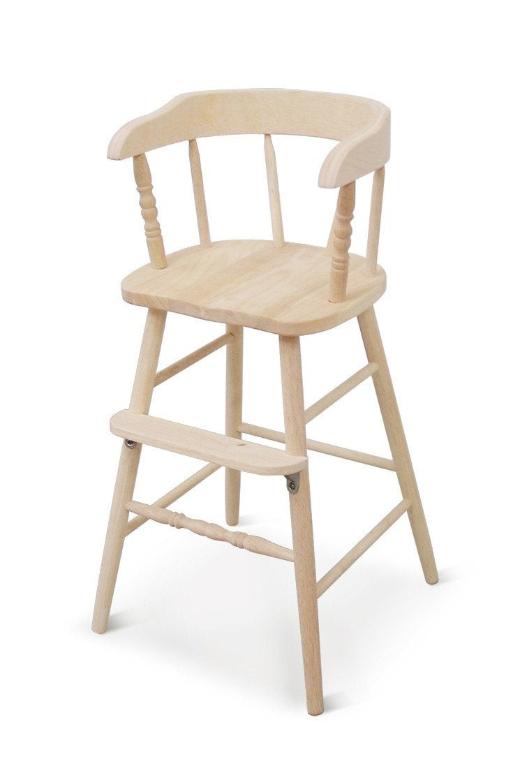 Kids Dining Chair
 Childrens Unfinished Solid Parawood Youth Booster Chair