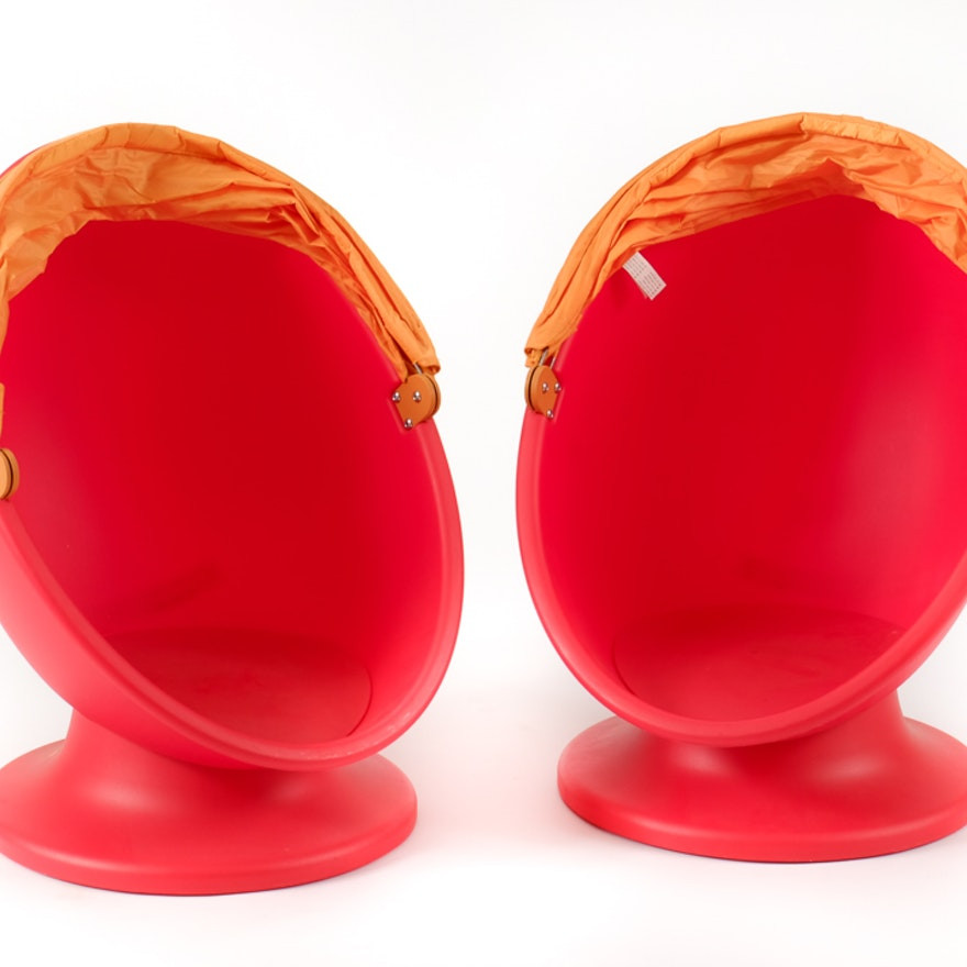 Kids Egg Chair
 Pair of IKEA Children s Egg Chairs in Red
