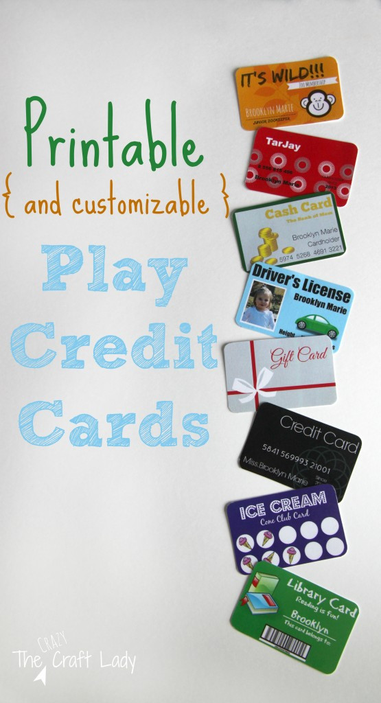 Kids Gift Cards
 Printable and Customizable Play Credit Cards The Crazy