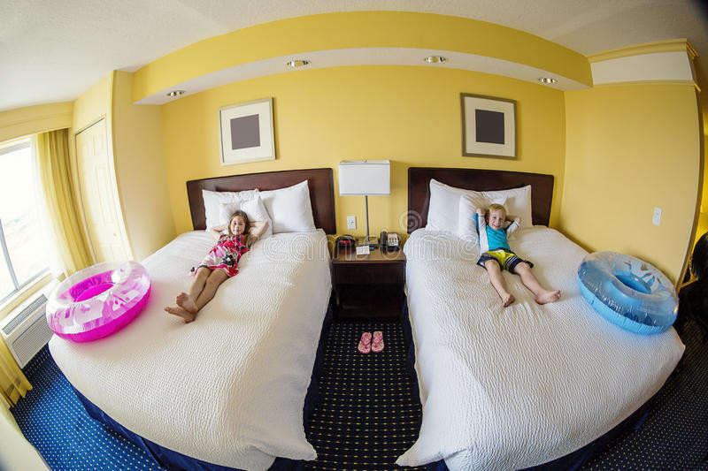 Kids Hotel Room
 Cute Kids In A Hotel Room While Fun Family Vacation