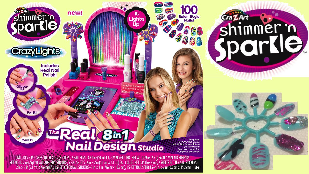 Kids Nail Art Kit
 Cra Z Art Shimmer and Sparkle Crazy Lights Super Nail