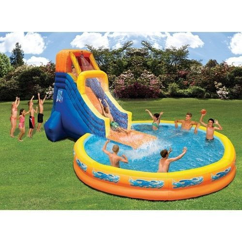 Kids Outdoor Pool
 Inflatable Pool With Water Slide Swimming Kids Outdoor