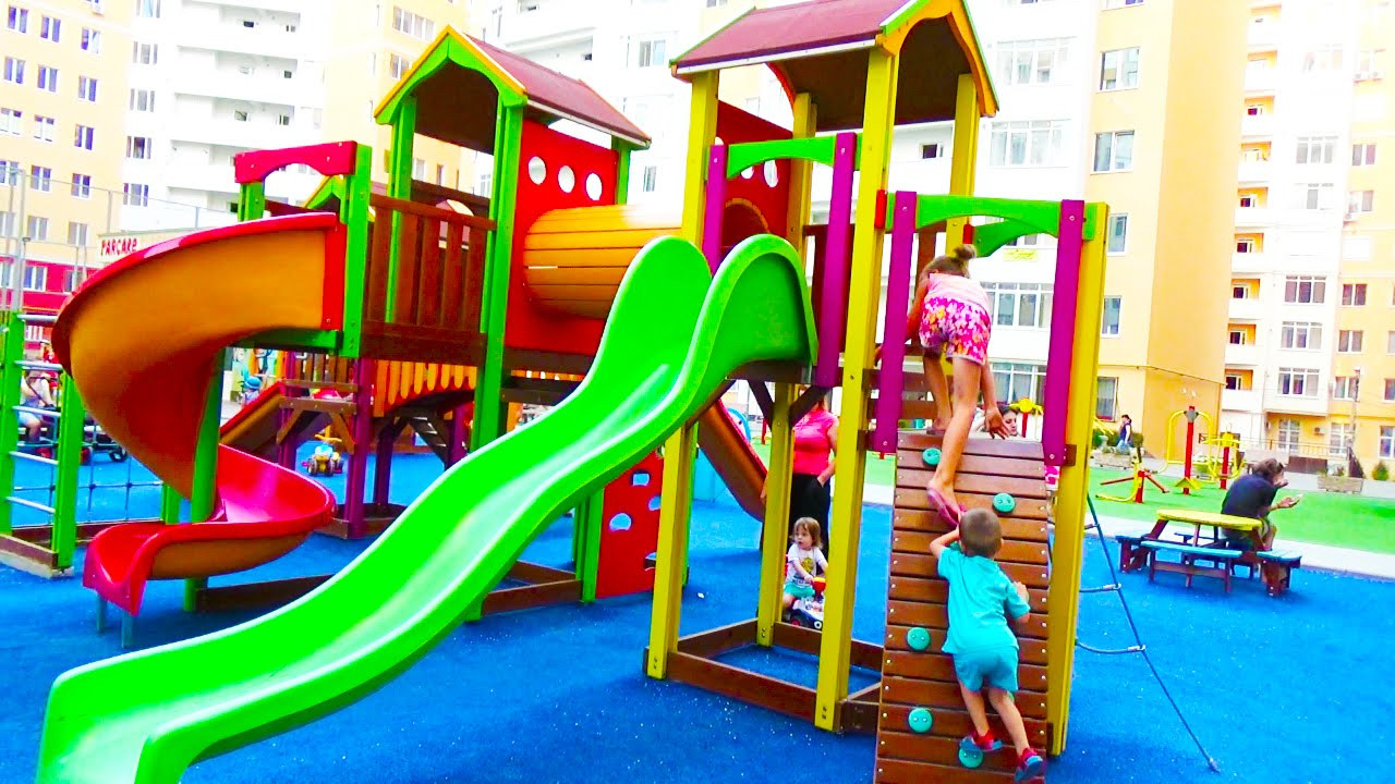 Kids Outdoors Playground
 Outdoor Playground Fun Place for Kids to Play with Slides