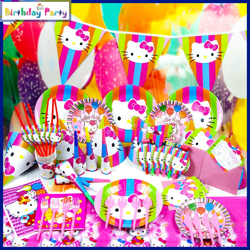 Kids Party Supplies Wholesale
 90PCS lot Wholesale Hello Kitty Princess Theme Party