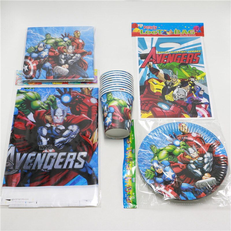 Kids Party Supplies Wholesale
 Wholesale 1pack 51pcs Avengers alliance Baby 1st Birthday
