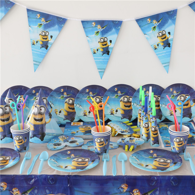 Kids Party Supplies Wholesale
 1pack 40pcs Wholesale Minions Baby 1st Birthday Theme