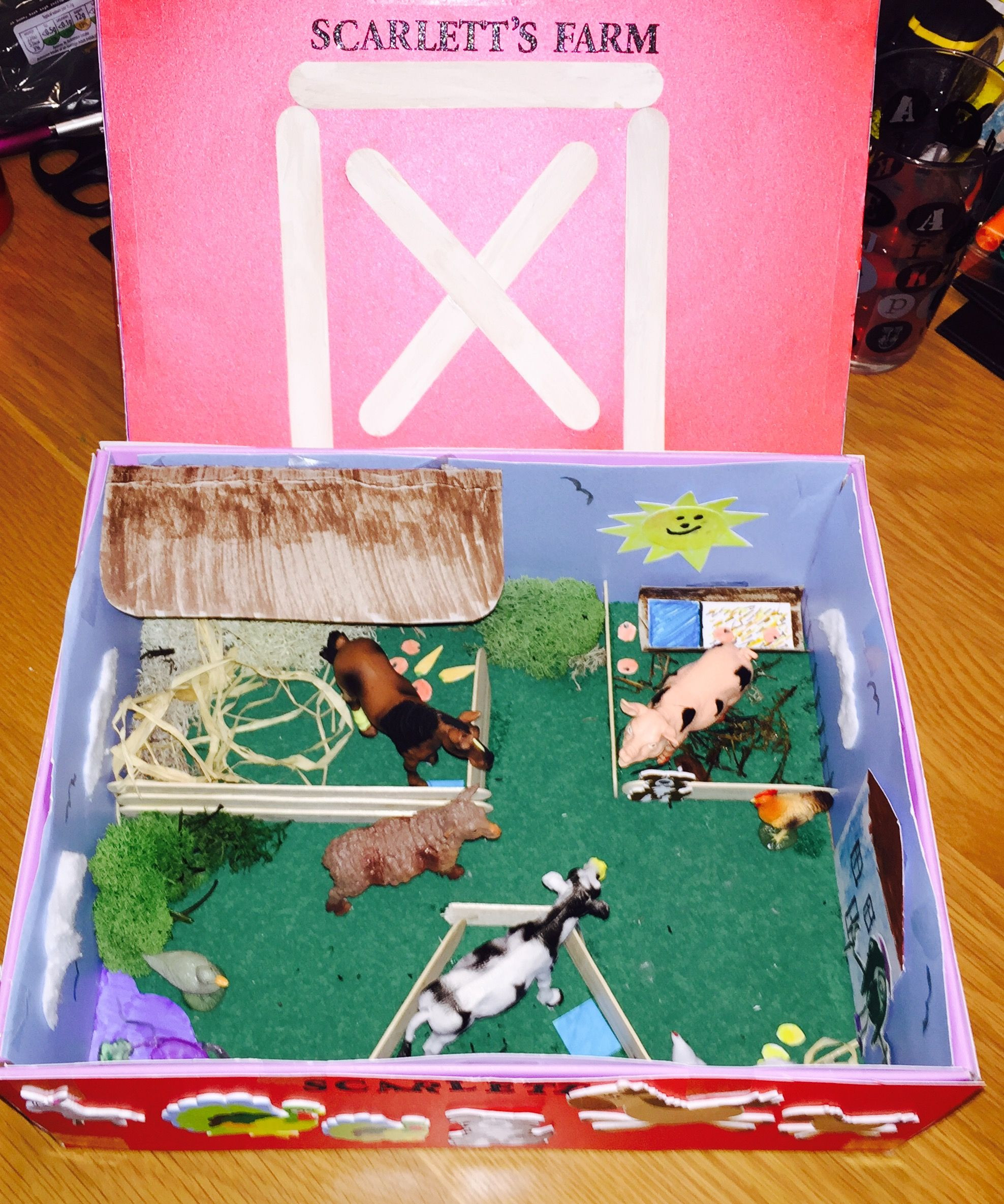 Kids Project Idea
 Shoebox Farm Creative ideas for kids home play school