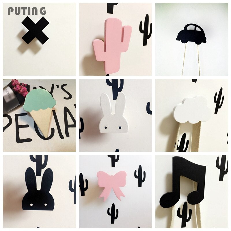 Kids Room Hooks
 Cute Bunny Wooden Clothes Hook For Kids Room Wall Decorate