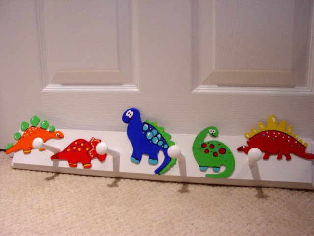 Kids Room Hooks
 Cool Dinosaur Peg wall hooks Nursery decor Kids room Custom