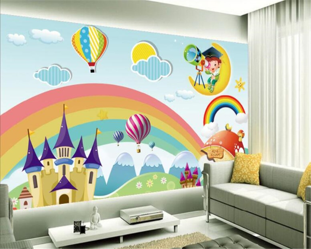 Kids Room Murals
 Beibehang Custom Wallpaper Kids Room Mural Rainbow Castle