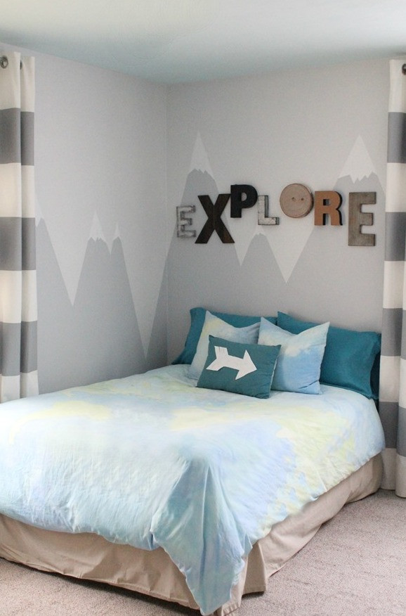 Kids Room Murals
 DIY Mountain Wall Mural For A Kids Room Shelterness