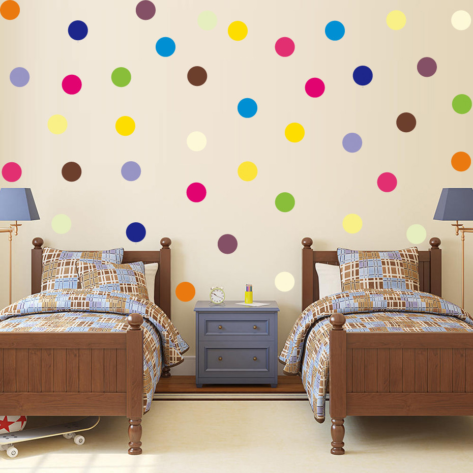 Kids Room Murals
 Colorful Tiny Polka Dots Circle Color Wall Sticker For