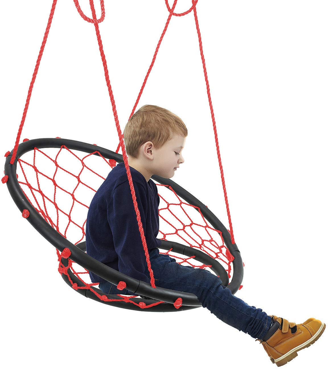 Kids Round Swing
 Sorbus Spinner Swing – Kids Indoor Outdoor Round Web Swing